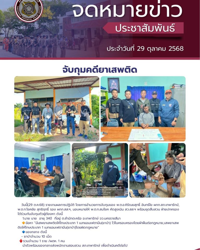 ชุดสืบสวนจับกุมายาเสพติด